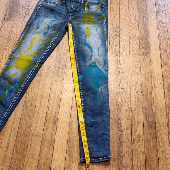 American Eagle Outfitters Super Stretch Jeggings Size 4 Graphic Art Design - Picture 11 of 16